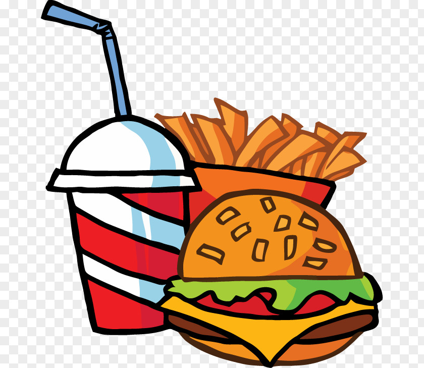 Cartoon French Fries Hamburger Fast Food Restaurant Junk KFC PNG