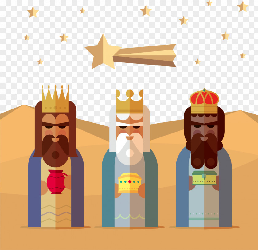 Flat King Illustrator Vector Material Biblical Magi We Three Kings Royalty-free Illustration PNG