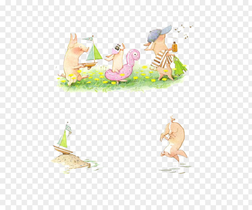 Forest Animals Charming Opal Illustration PNG