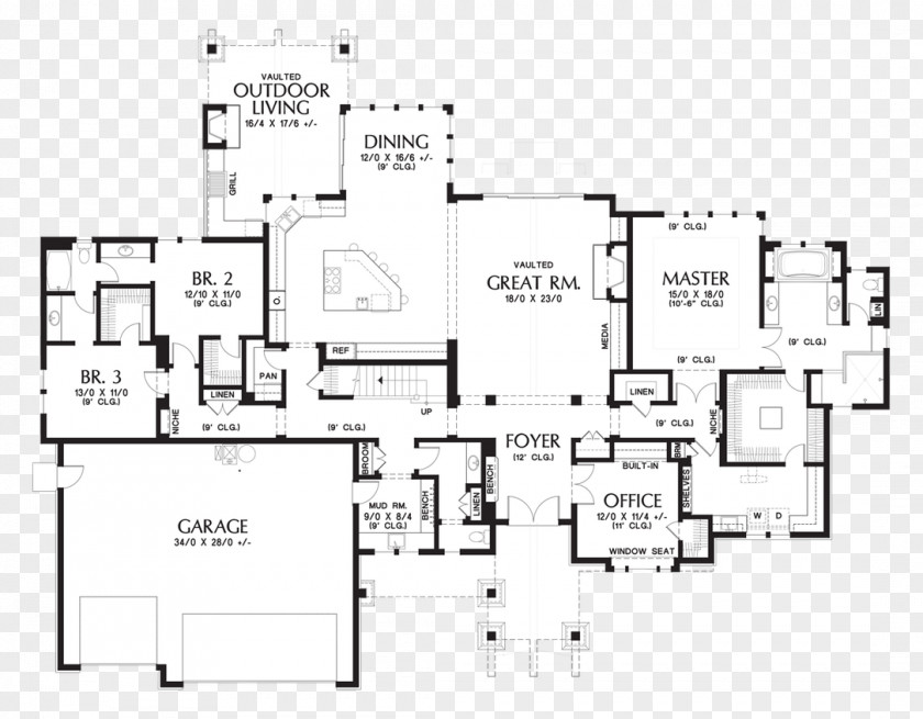 House Floor Plan Ranch-style PNG