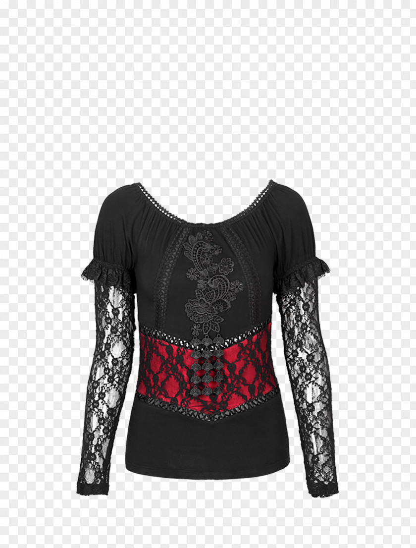 Gothic T-shirt Sleeve Clothing Lace PNG