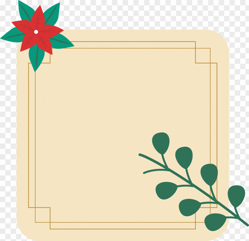 Rectangle Winter New Year Element PNG