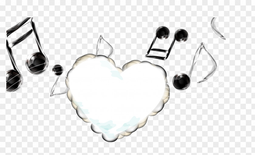Black Note White Clouds Vector Musical PNG