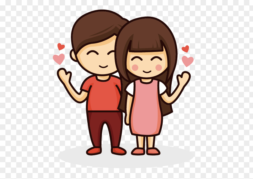 Cartoon Couple Drawing Love PNG