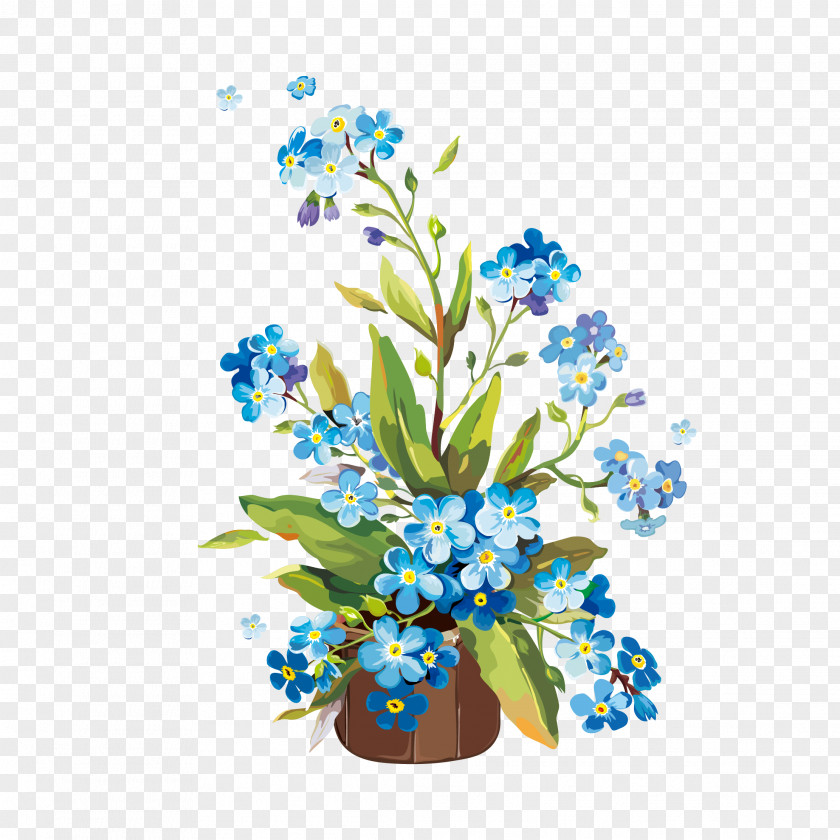 Hand Drawn Free Flower Download Gouache Clip Art PNG