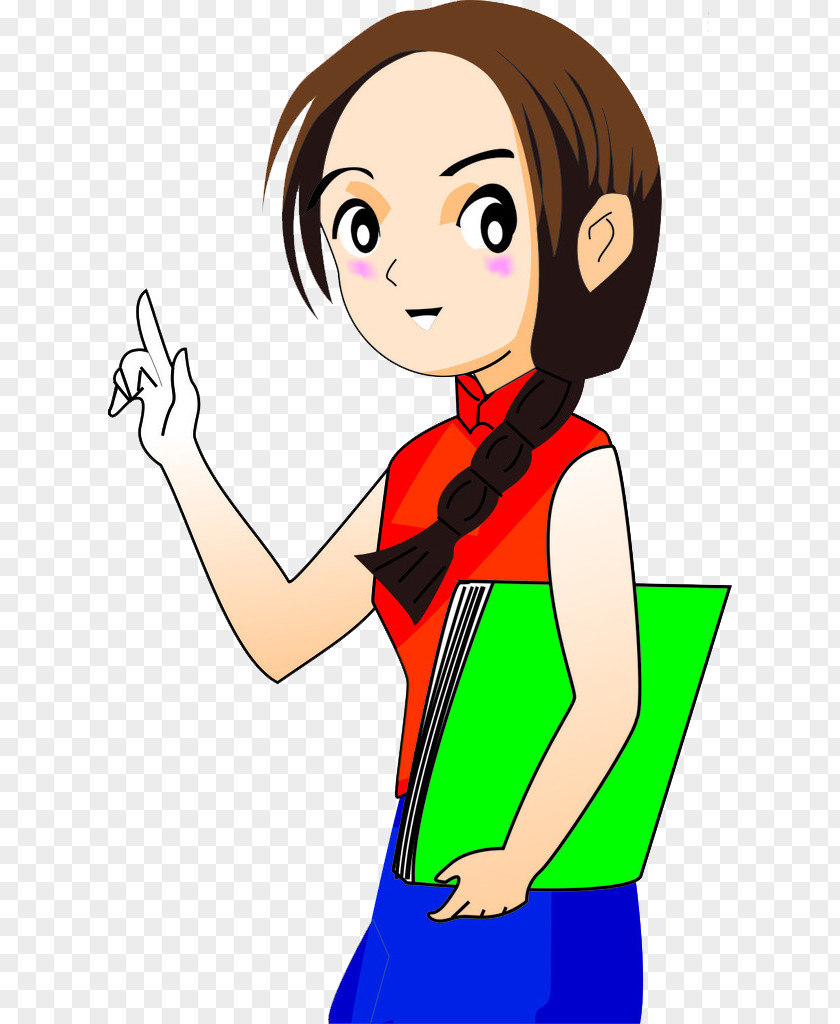 Hand Painted Female Teacher Drawing Illustration PNG