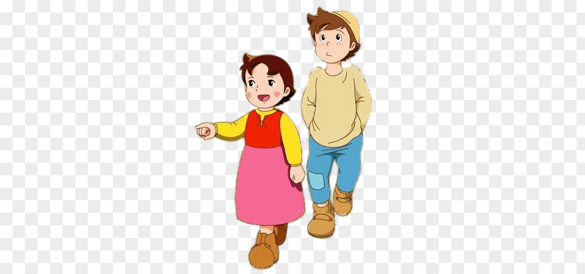 Heidi And Peter PNG and Peter, girl boy cartoon characters clipart PNG