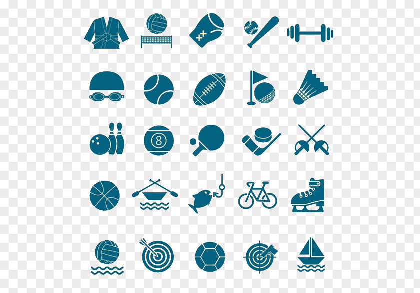 A Variety Of Sports Equipment Material Icon PNG