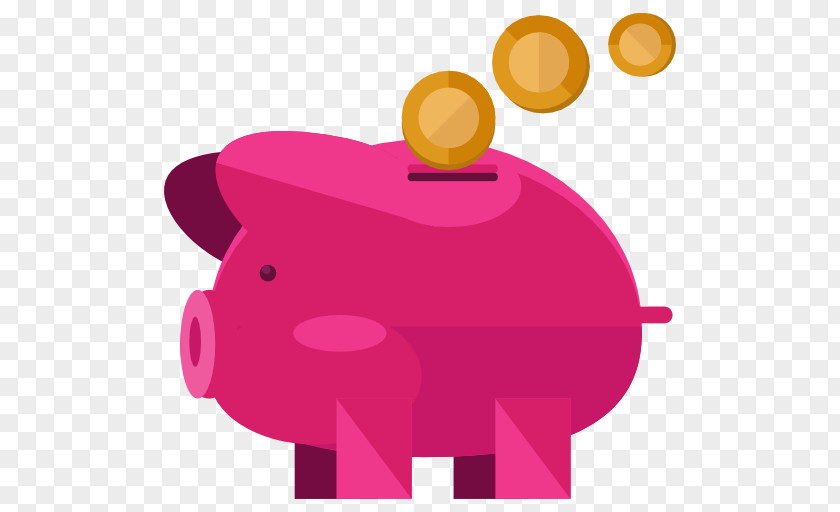 Cartoon Piggy Bank Saving Finance Money Icon PNG