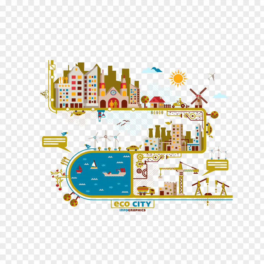 Dream City Infographic Illustration PNG