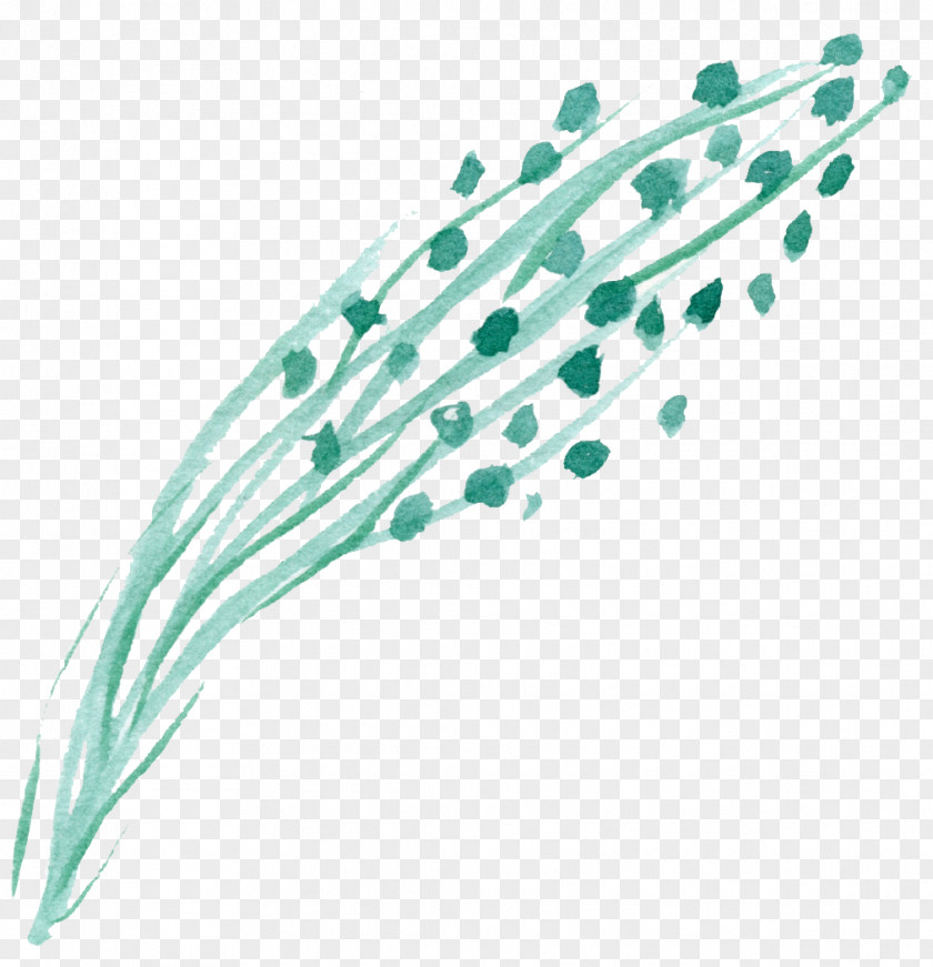 Hand-painted Mint Green Leaves Leaf Information PNG