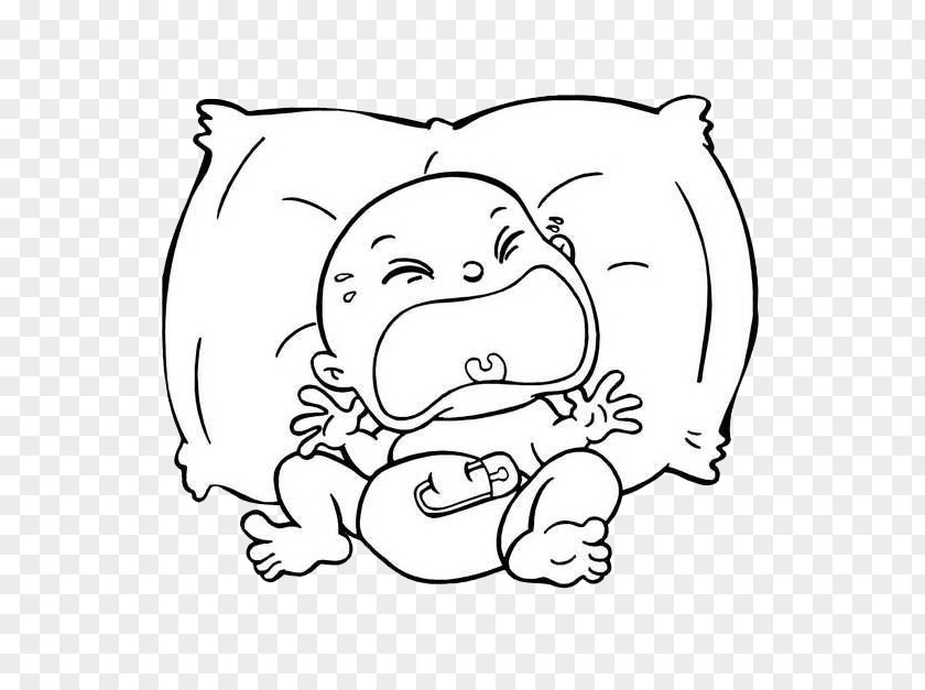 Hand Drawn Crying Baby Child Stroke Boy Infant PNG