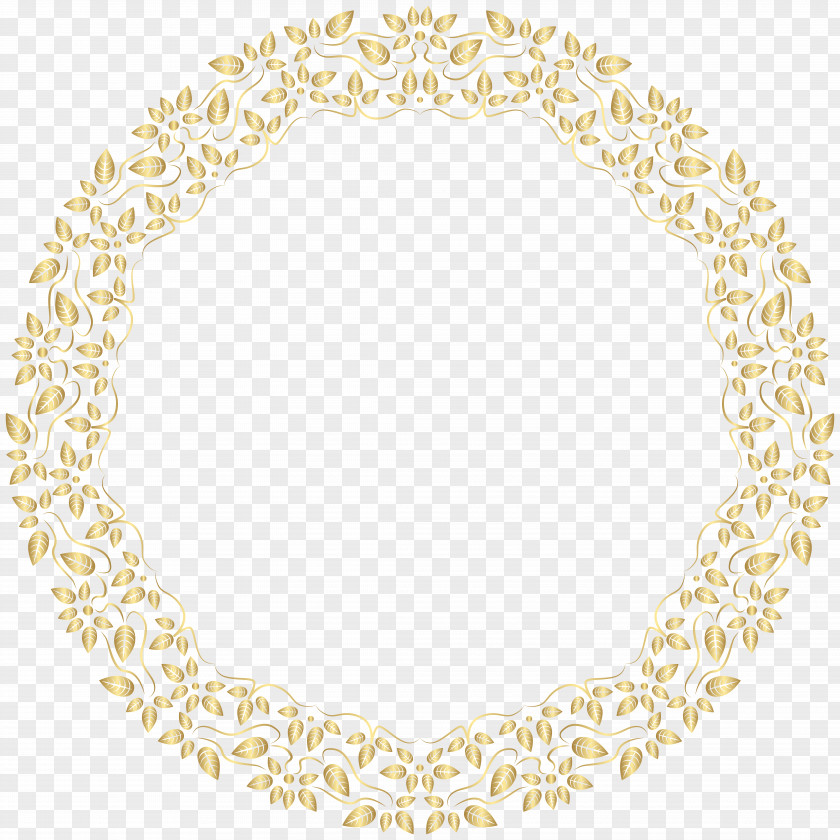 Round Golden Border Frame Clip Art White Area Pattern PNG