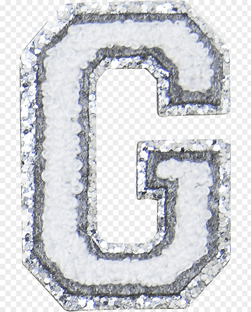 Letter P Glitter Varsity Chenille Fabric Team Embroidered Patch Measurement PNG