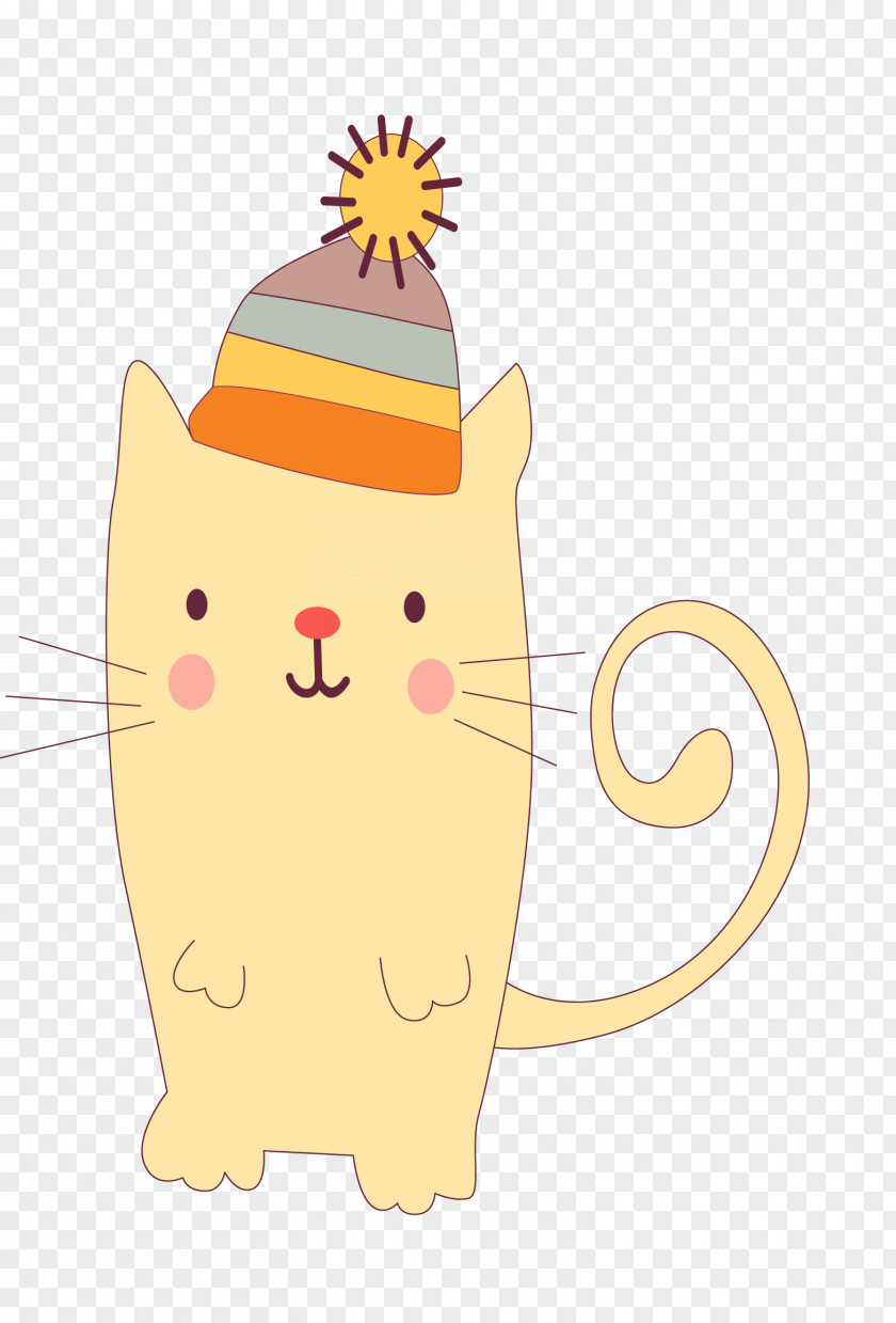 Cartoon Cat Kitten Whiskers Illustration PNG