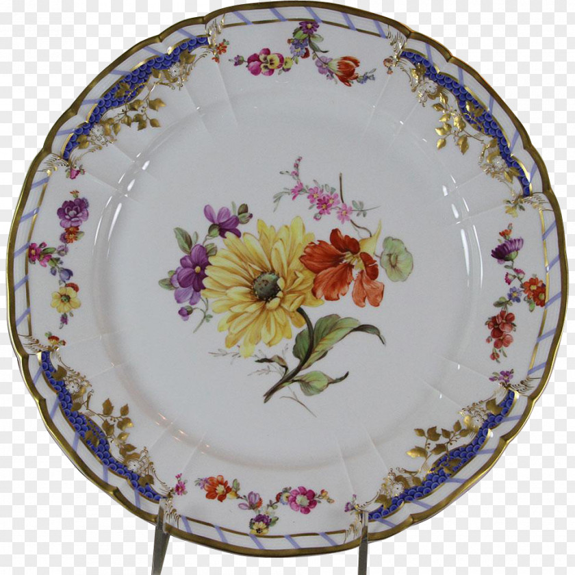 Hand-painted Flowers Plants Porcelain Plate Tableware Ceramic China Painting PNG