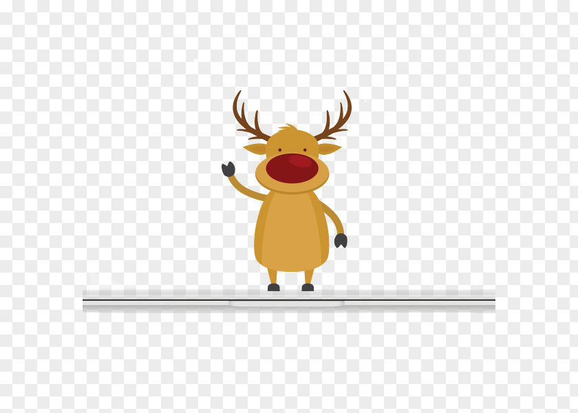 Waving Little Reindeer Santa Claus Christmas Pxe8re Davids Deer PNG