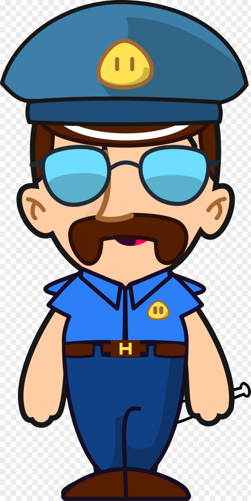 Cartoon Police Officer Drawing Station PNG