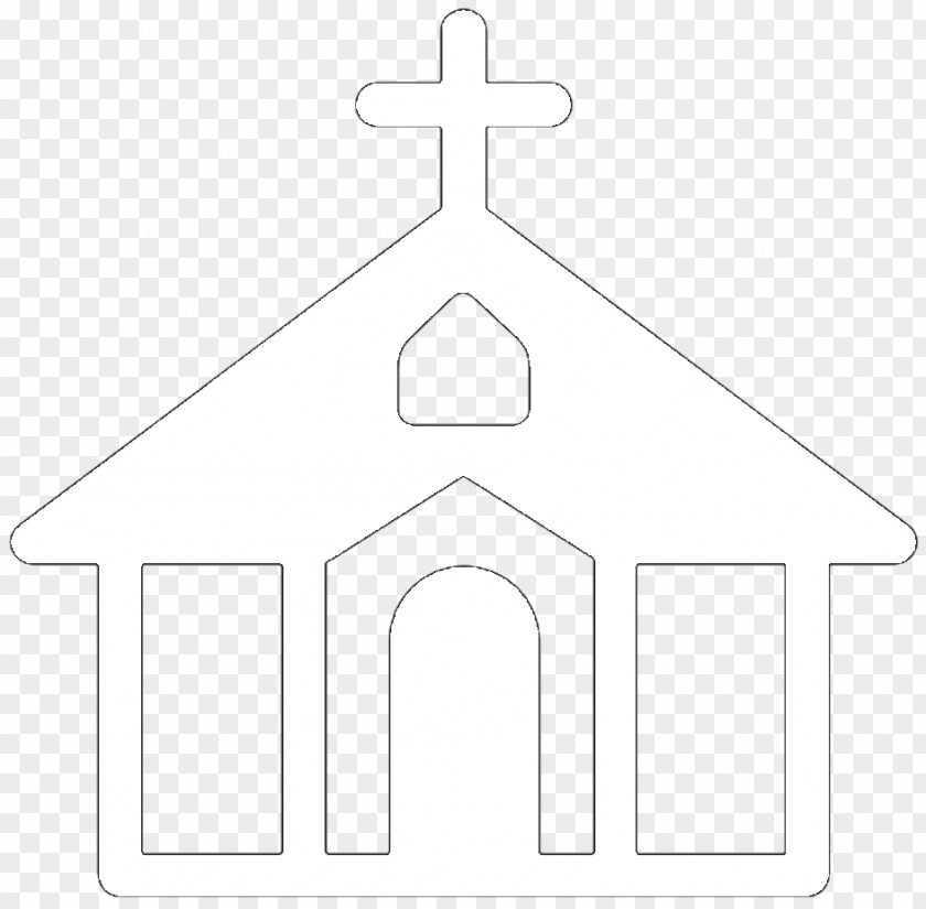 Church White Line Art Pattern PNG