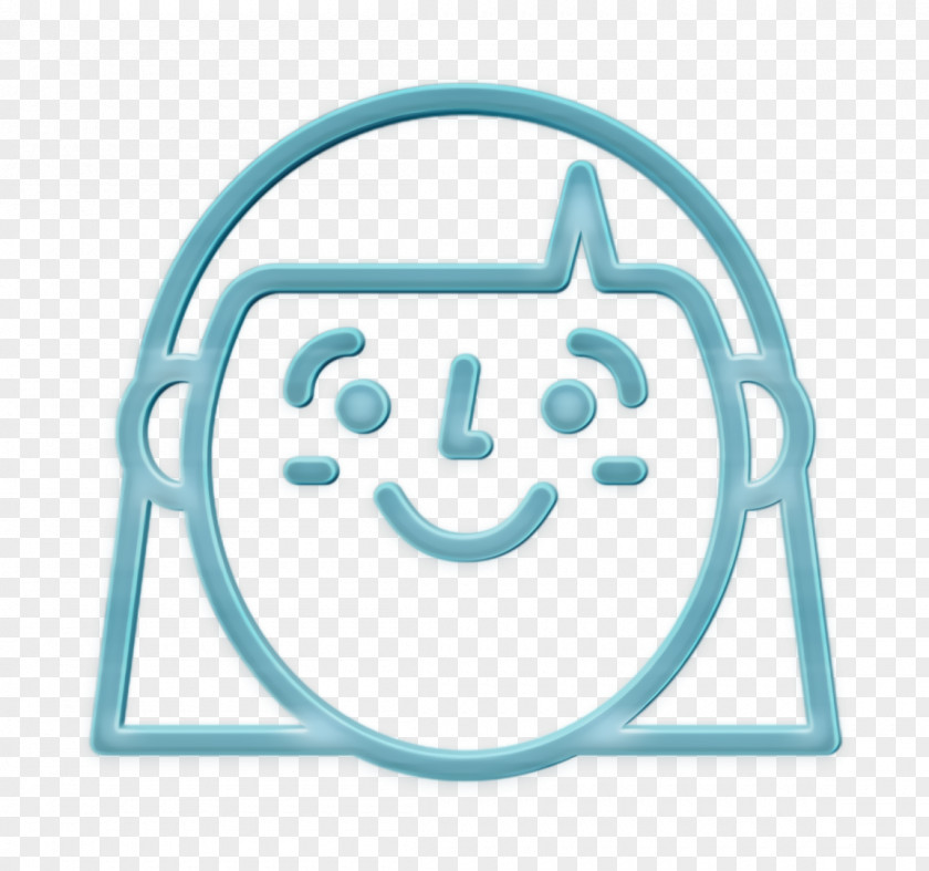 Happy People Outline Icon Woman PNG