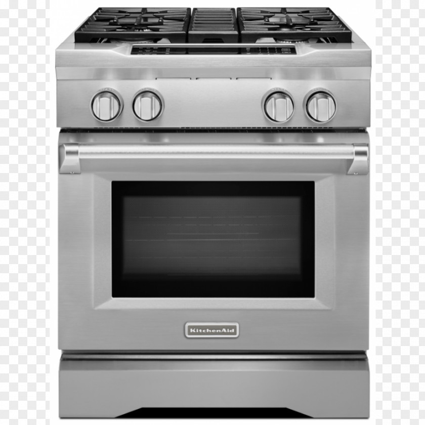 Oven Gas Stove Cooking Ranges KitchenAid KDRS407V Home Appliance PNG