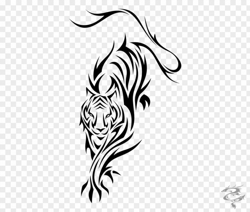 Tiger Tattoo Flash Black-and-gray Polynesia PNG
