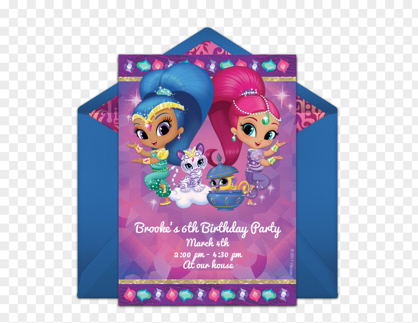Birthday Party Evite Holiday Teenie Genies Collector's Guide (Shimmer And Shine: Genies) PNG