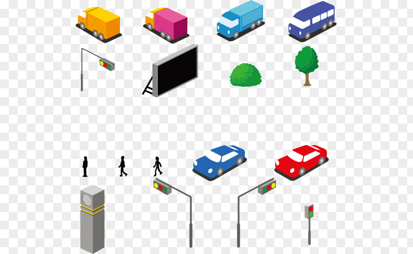 City Vehicles And Street Trees Car Icon PNG