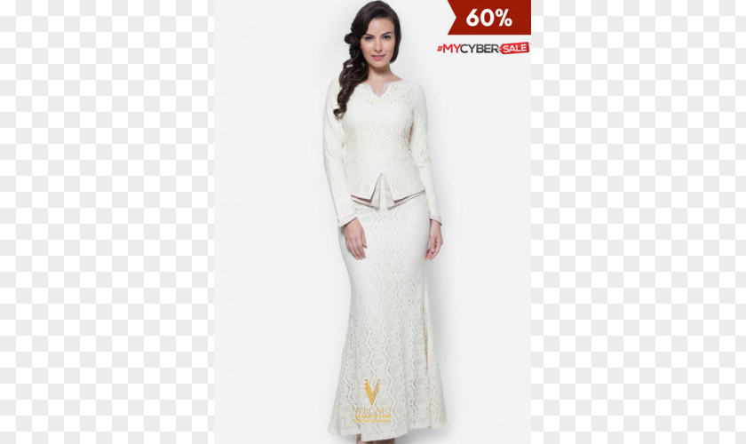 Dress Baju Kurung Lace VERCATO Designer Muslimah Wear Gown PNG