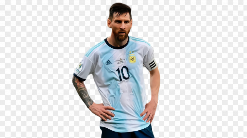 Player Electric Blue Messi Cartoon PNG