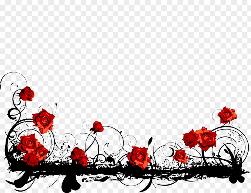 Red Roses Edge Borders And Frames Rose Clip Art PNG
