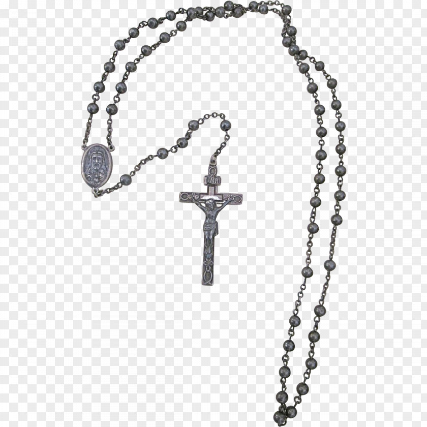 Beads Rosary Prayer Crucifix Sterling Silver PNG