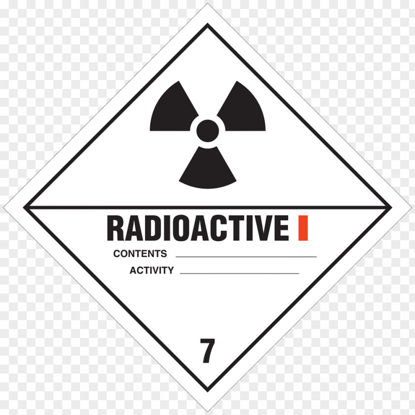 Dangerous Goods HAZMAT Class 7 Radioactive Substances Label Hazchem Placard PNG