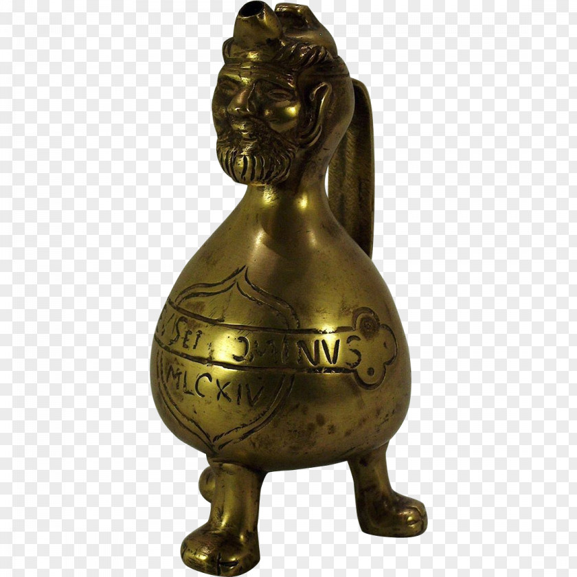 Brass Aquamanile Bronze Pitcher Sculpture PNG