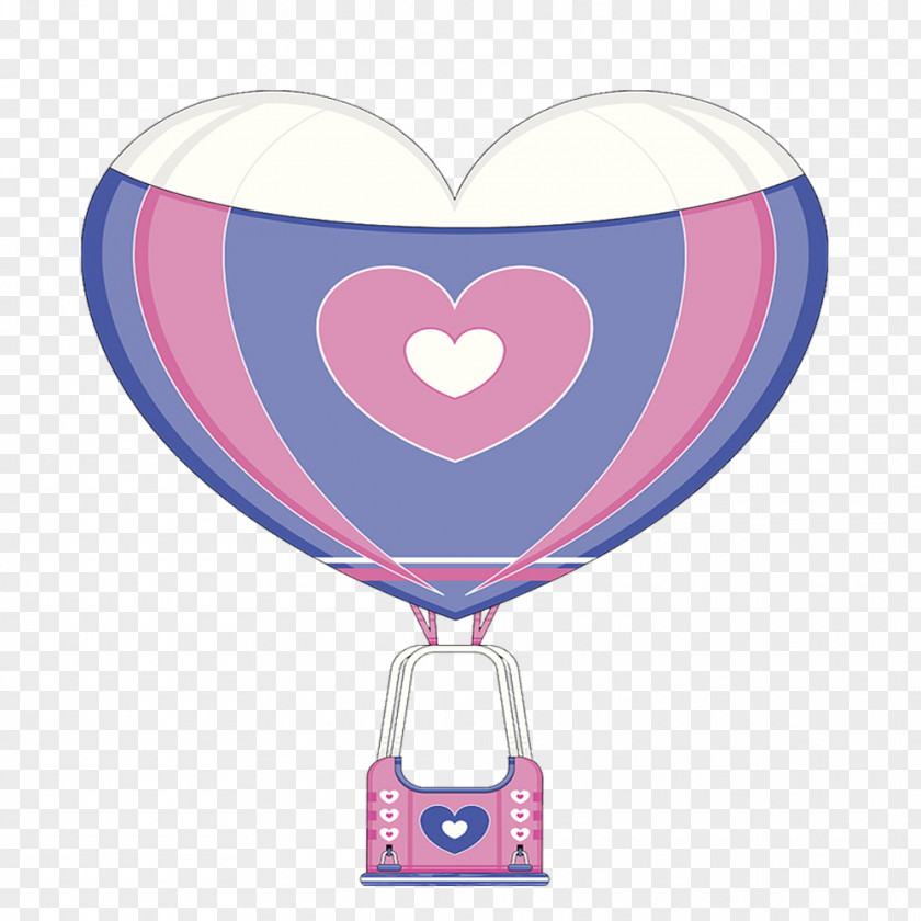 Peach Color Hot Air Balloon Heart Toy PNG