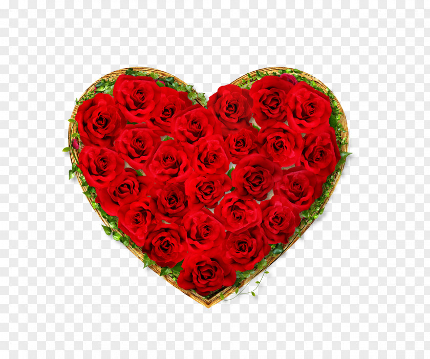 Rose Garden Roses Heart Valentines Day Red PNG