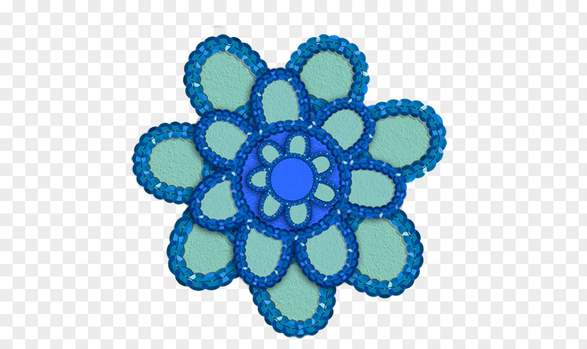 Flor Flower Cobalt Blue Turquoise PNG