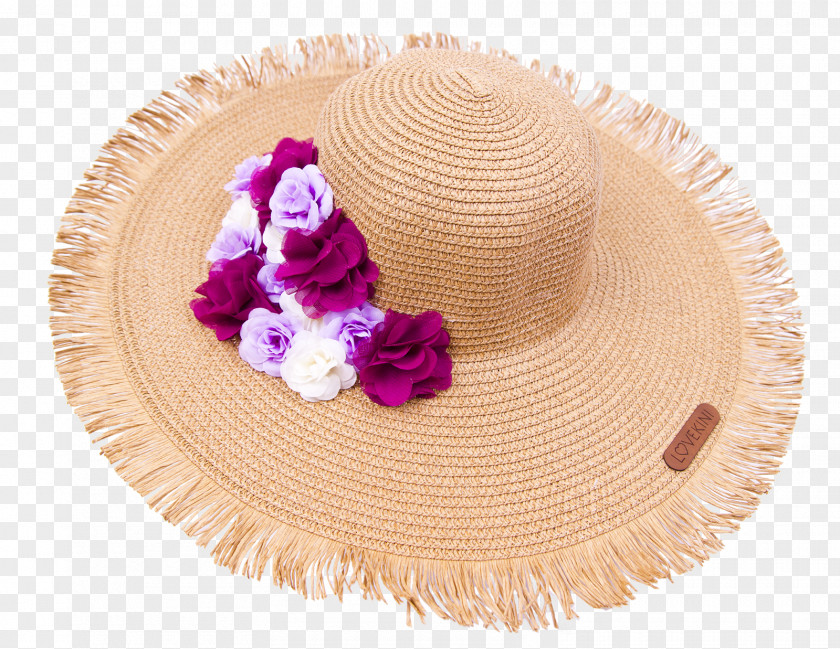 Women's Beachwear Fashion Sun Hat Swimsuit PNG