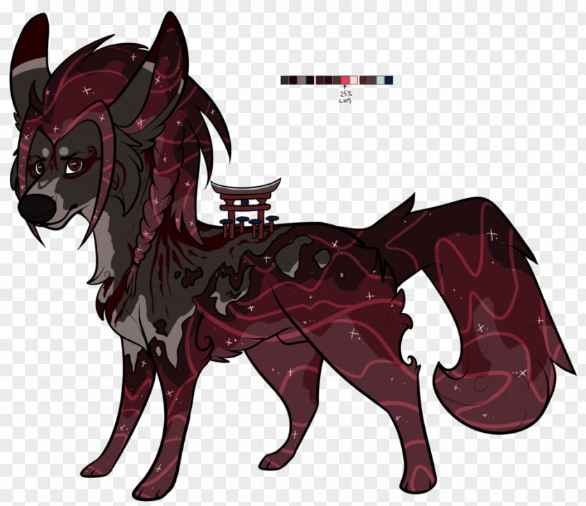 Aura Dragon Spirit Dog Horse Demon Maroon Cartoon PNG