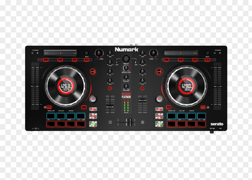 Numark Mixtrack Platinum DJ Controller Disc Jockey Audio Mixers PNG