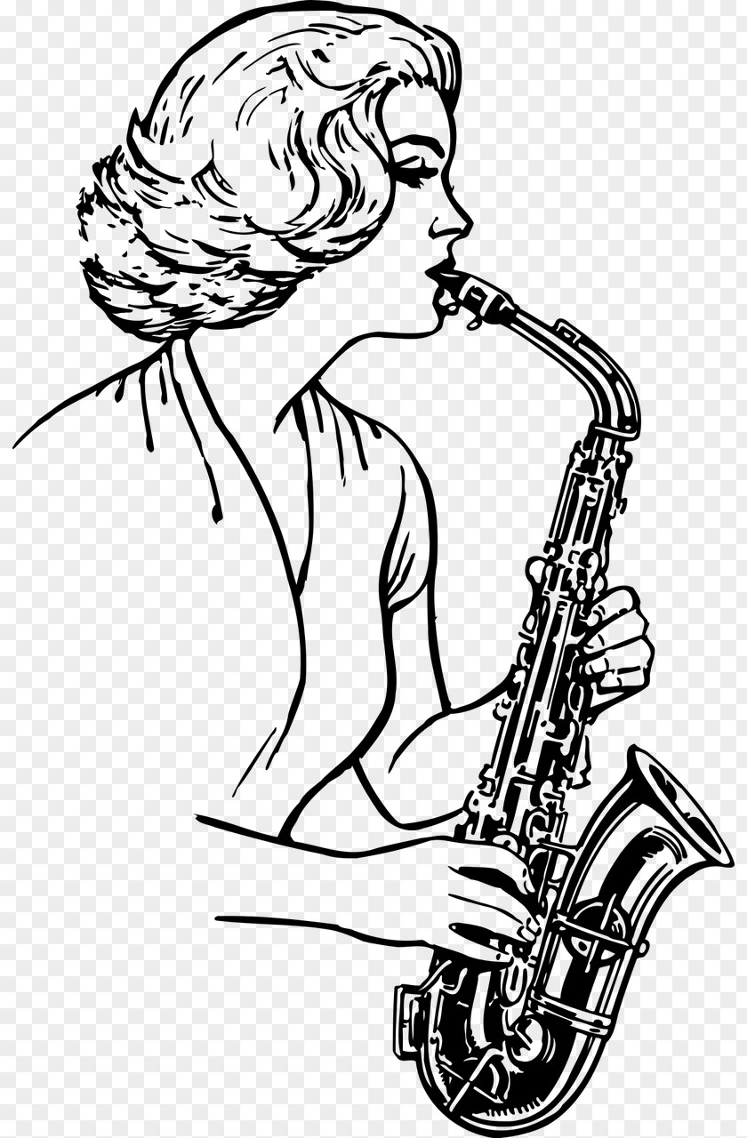 Saxophone Drawing Musical Instruments Clip Art PNG