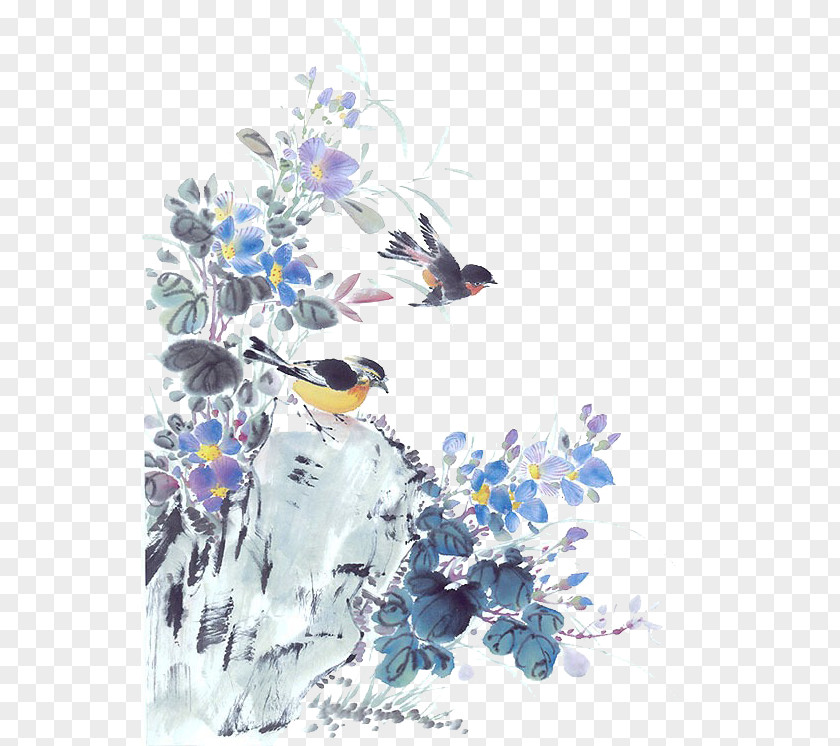 Birds China Chinese Painting Laptop PNG