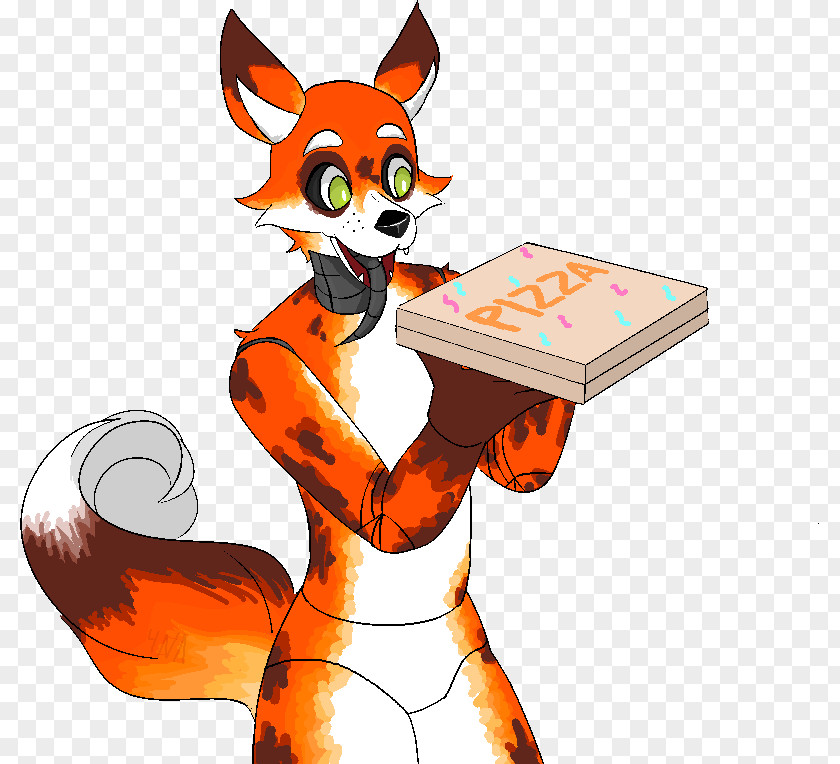 Pizza Delivery Cat Red Fox Paw Clip Art PNG
