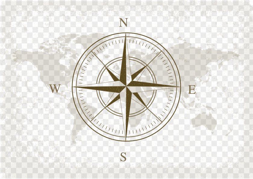 World Map Vector Globe Compass Nautical Chart PNG