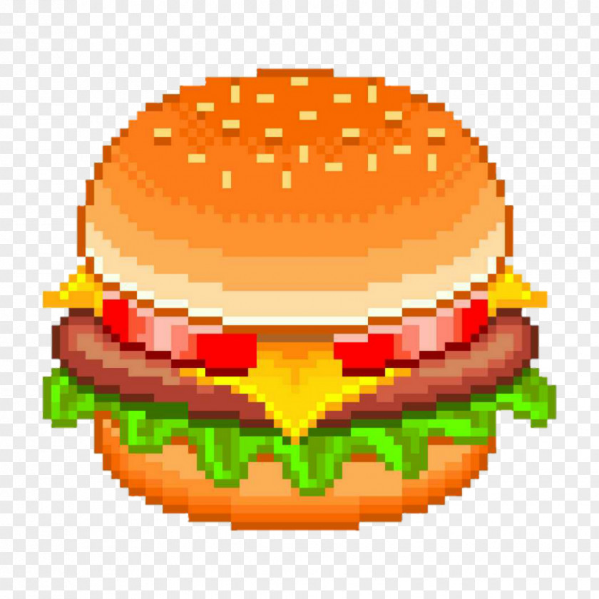 Burger King Hamburger Cheeseburger Fast Food Pixel Art PNG