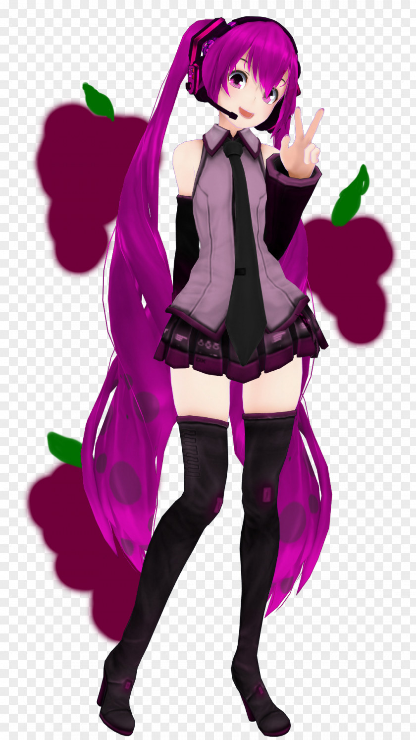 Hatsune Miku Miku: Project DIVA MikuMikuDance Grape Purple PNG