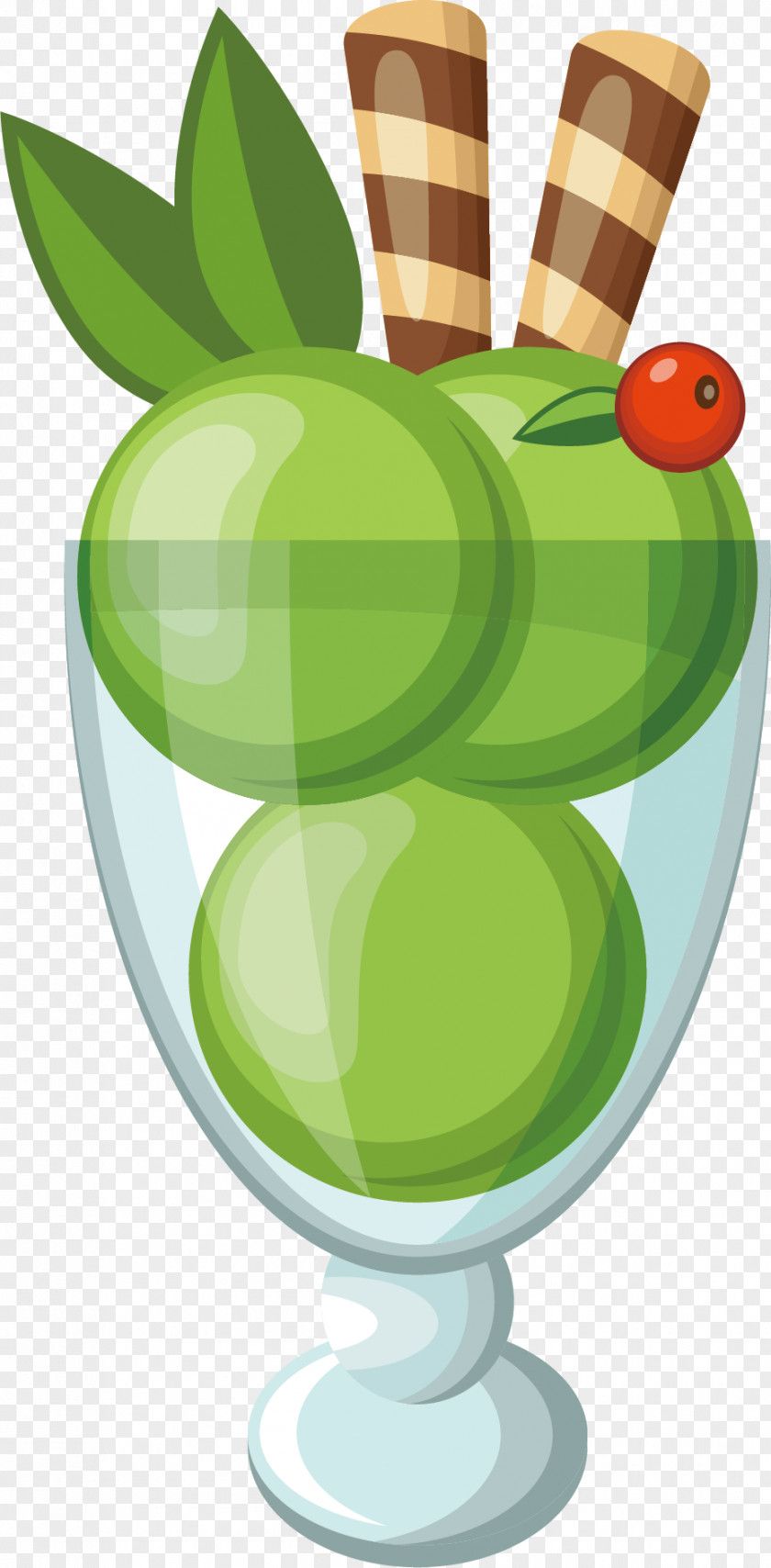 Green Apple Vector Dim Sum Fruit Cupcake Illustration PNG