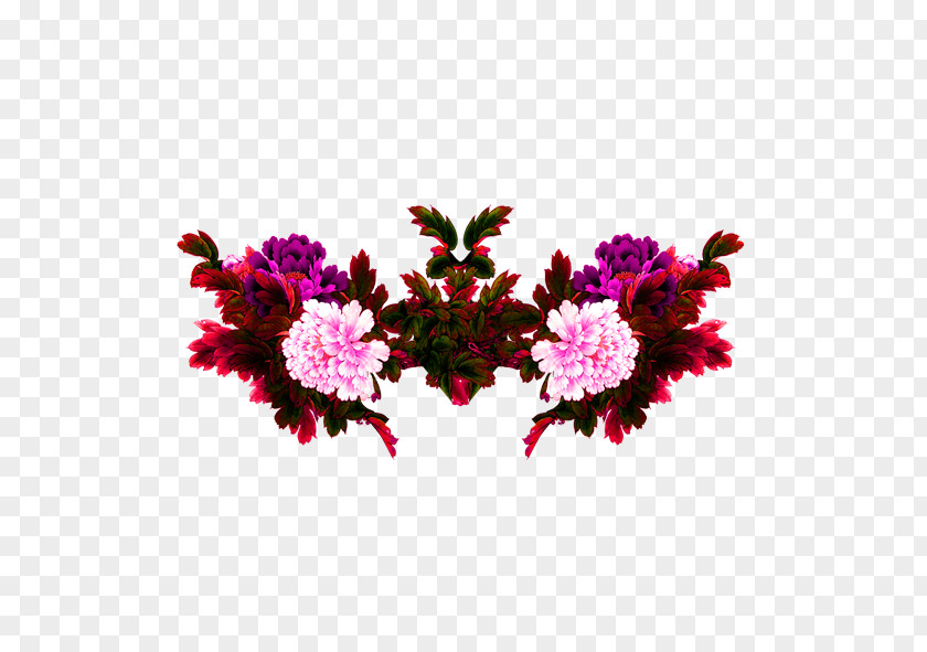 Large Flowers Garland Moutan Peony Icon PNG
