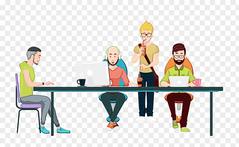 Learning Animation Cartoon Table Line Furniture Conversation PNG