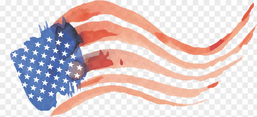 Wave Watercolor American Flag Of The United States PNG